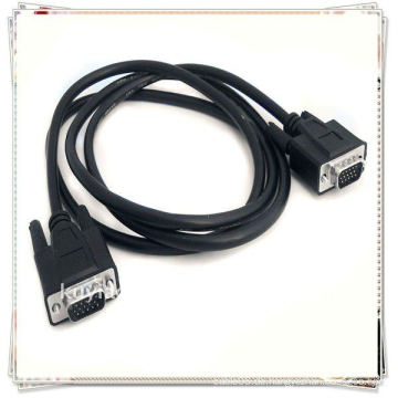 Hohe Qualität 1.8m 6ft Schwarz 15 Pin männlich zu weiblichen VGA Splitter Kabel